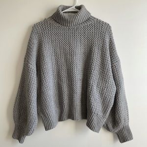 SHEIN Gray Knit Turtleneck Sweater S